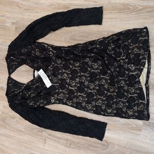 ❤️👗NWT Speechless Black/Nude Lace Long Sleeve Dress Women's size 7❤️👗